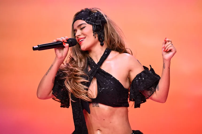 Karol G & Bruno Mars Film "Still" Music Video Live at SoFi Stadium